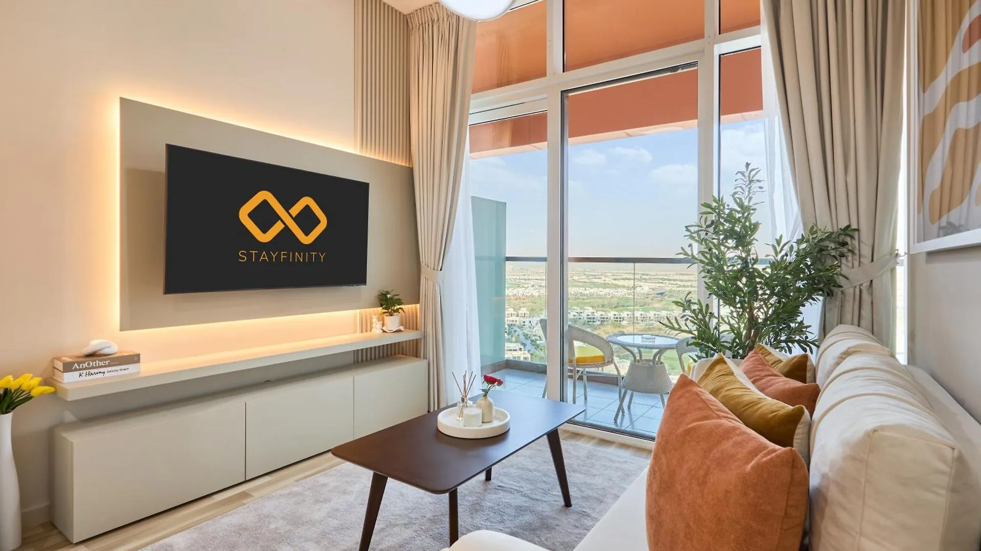 Modern High-Floor 1Br Apartment With Balcony, Pool Access & Golf Course View, Up To 4 Guests, By Stayfinity Dubai