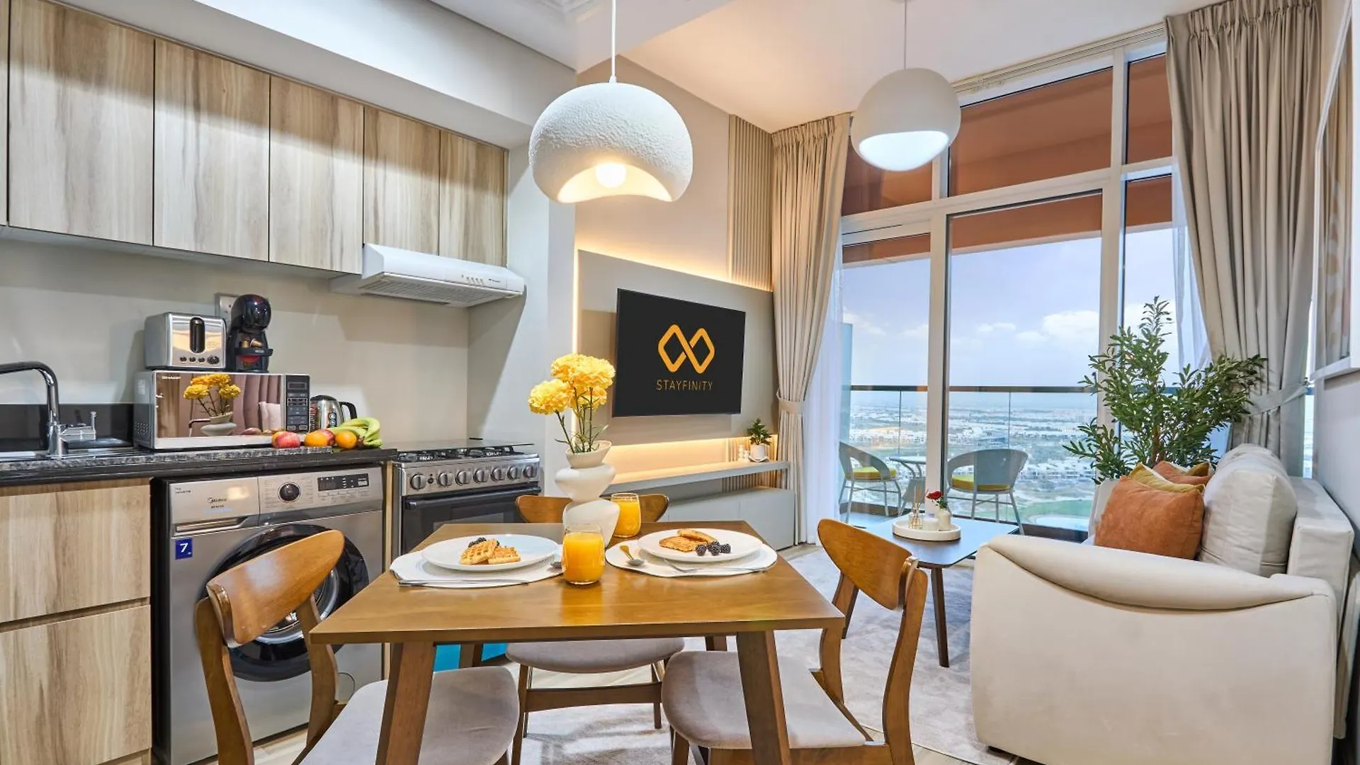 Modern High-Floor 1Br Apartment With Balcony, Pool Access & Golf Course View, Up To 4 Guests, By Stayfinity Dubai United Arab Emirates